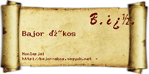 Bajor Ákos névjegykártya